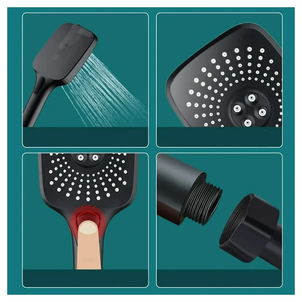 Cabeza de ducha de múltiples combinados Moderno Baño negro Ducha Ducha a mano 1/2 