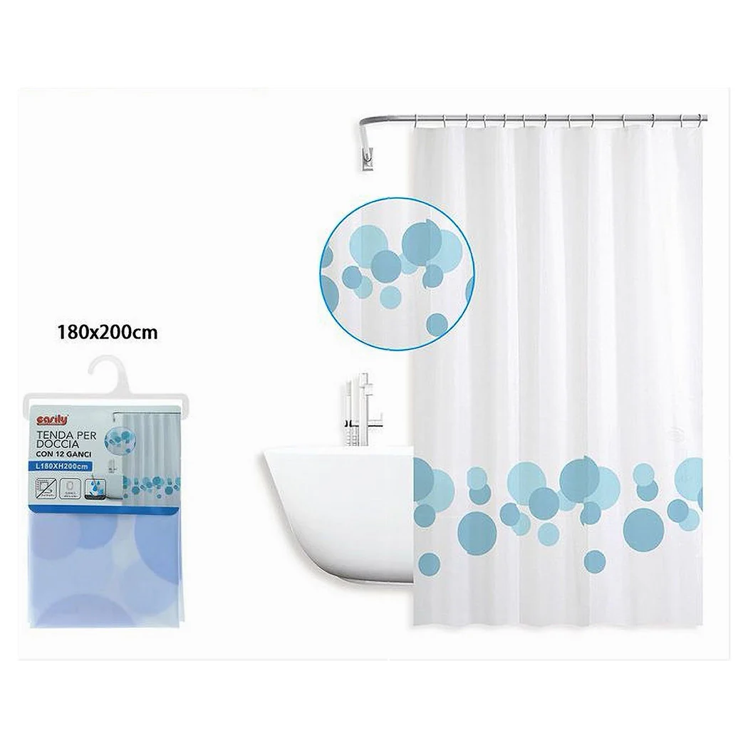 Diseño de baño de tiendas de ducha con ruedas de dos tonos 180x200cm 12 ganchos 87599