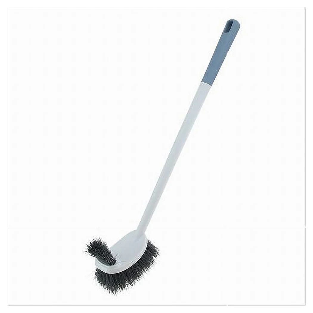 Cepillo de inodoro de doble cama Cepillo de baño Herramienta de limpieza de baño con mango largo 48 cm 87618