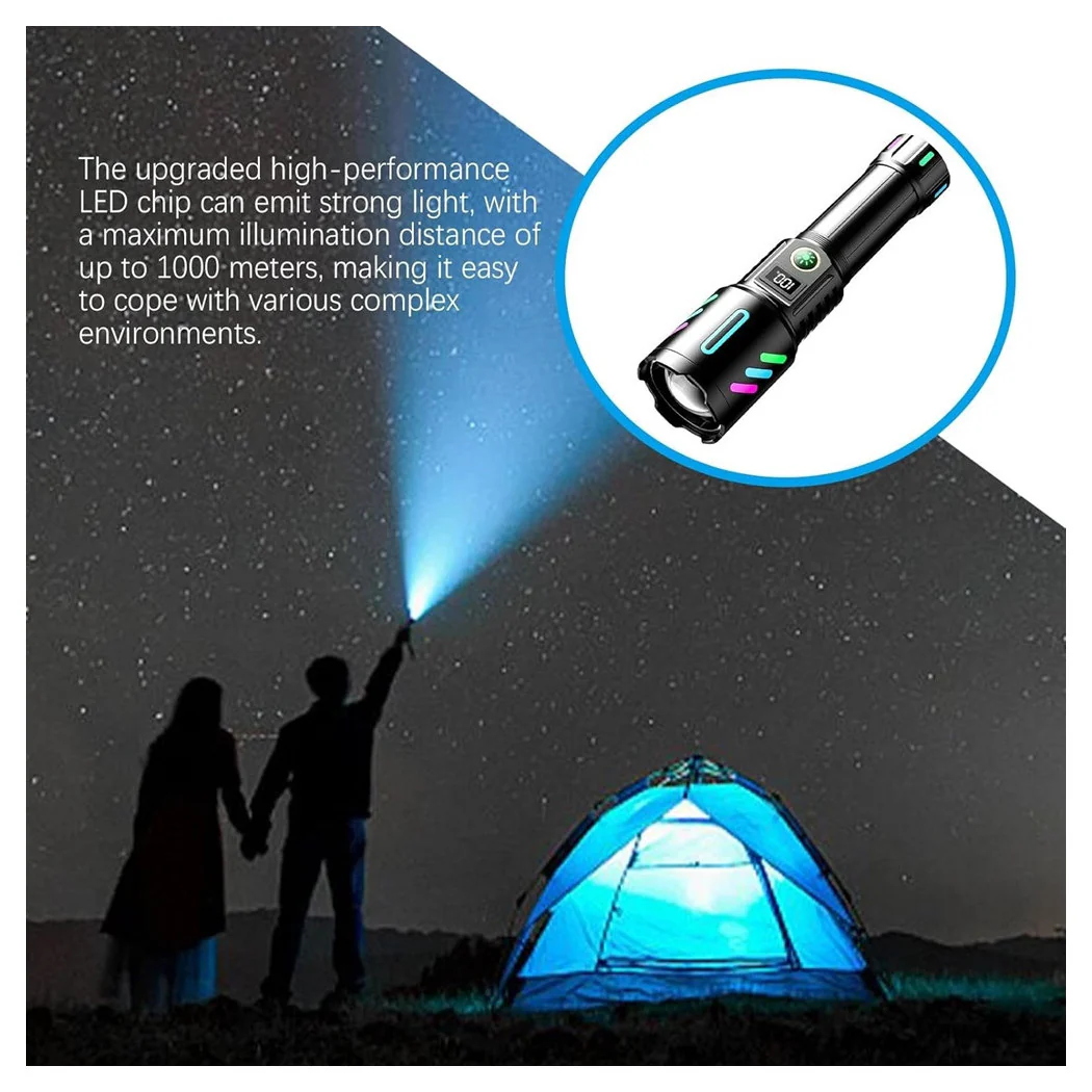 Linterna recargable eléctrica LED de alto brillo 5 Modo impermeable