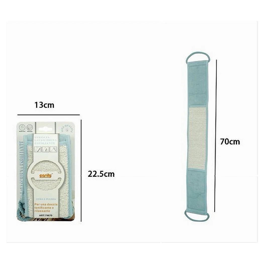 Banda de esponja Esfoliator WashBasin Bath Bath Strip de la ducha Lava Atrás Azul 79670