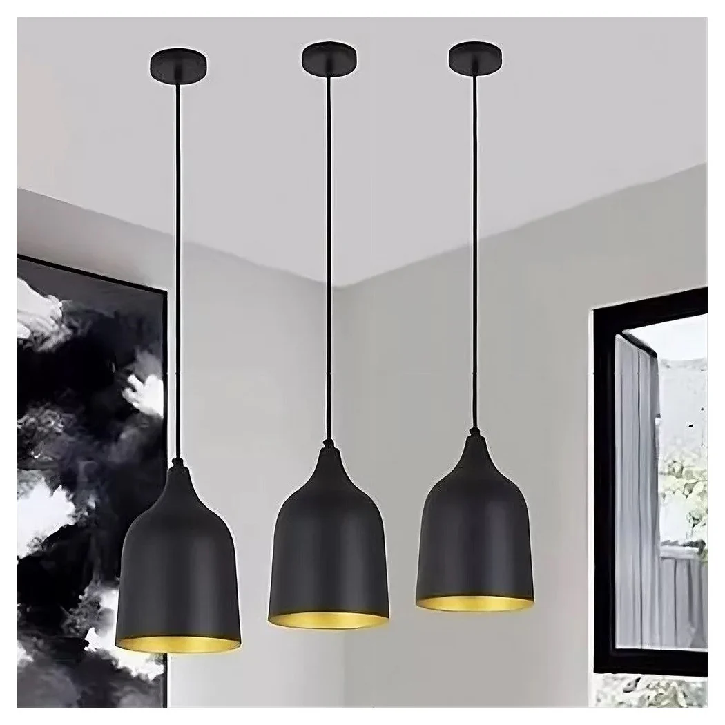 Colgante Araña E27 Hierro Contemporáneo Contemporáneo Pantalla Black Bell 33290 Oro