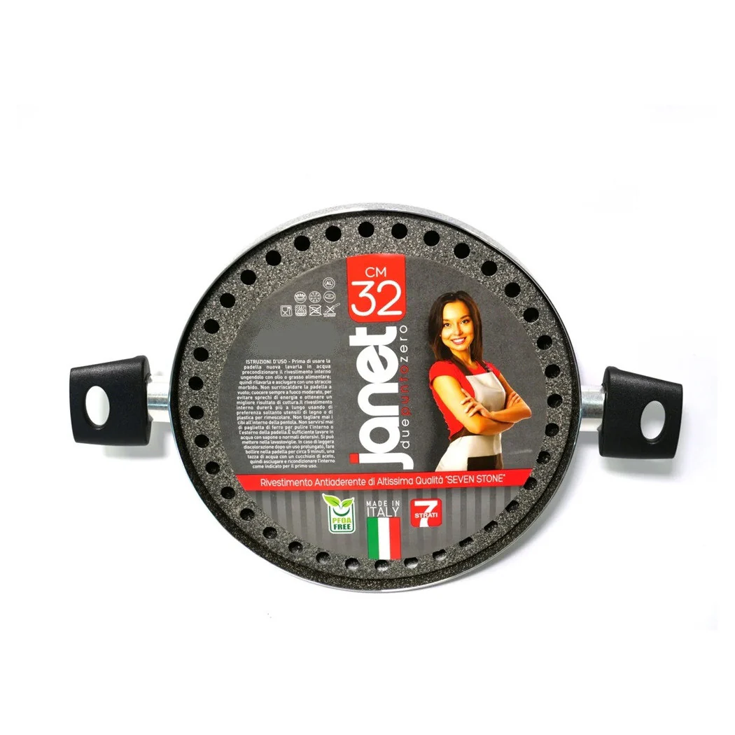 Parrilla de parrilla con manijas de aluminio Ø32cm con recubrimiento antiadherente 042788M