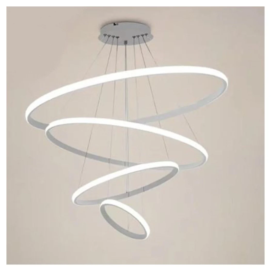 120W LED Lámpara suspendida 4 Rondas redondas Rondas de rondas blancas Light 4000K 50279
