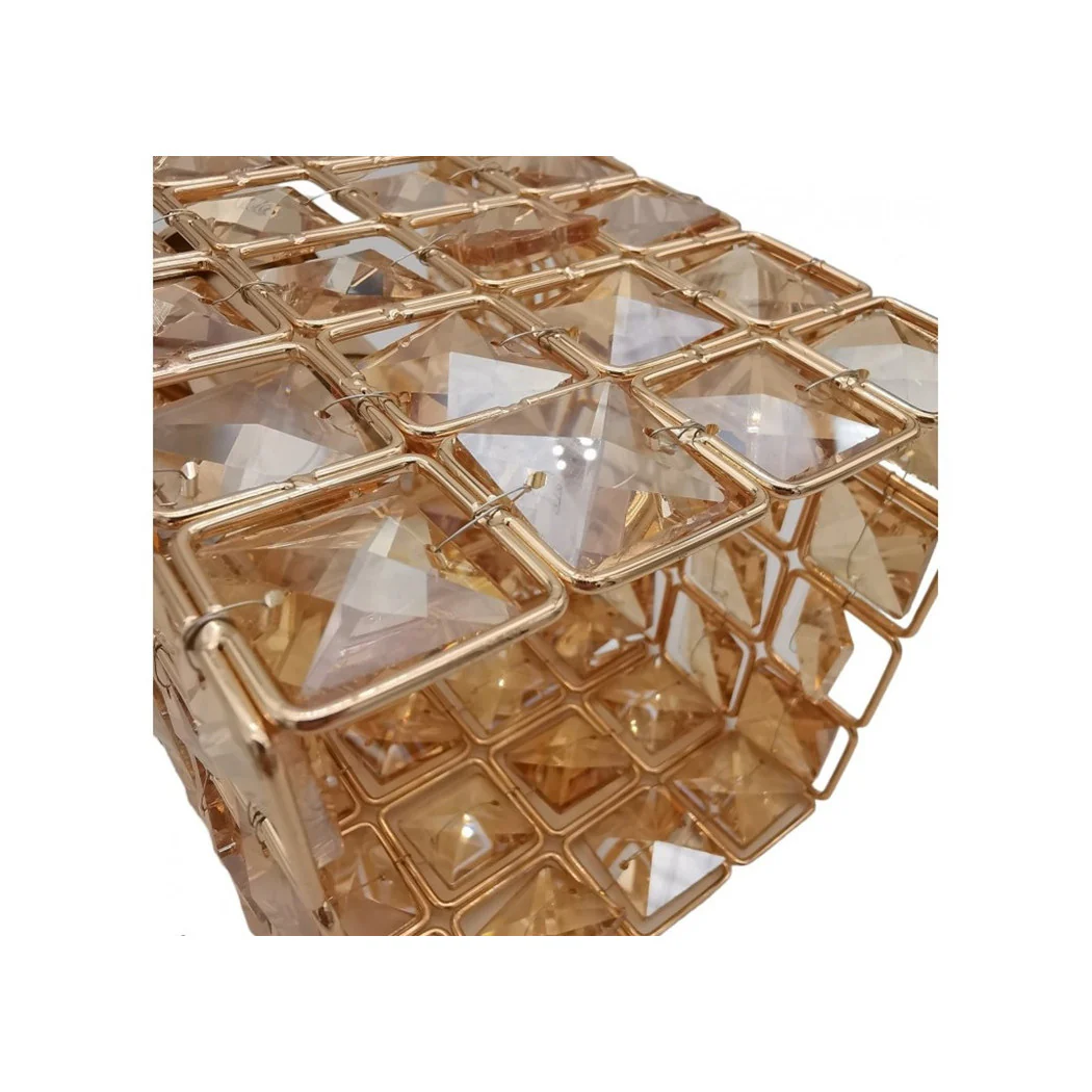 Cristales de araña suspendida rectangular Ataque de luz ligera E27 Gold 32316