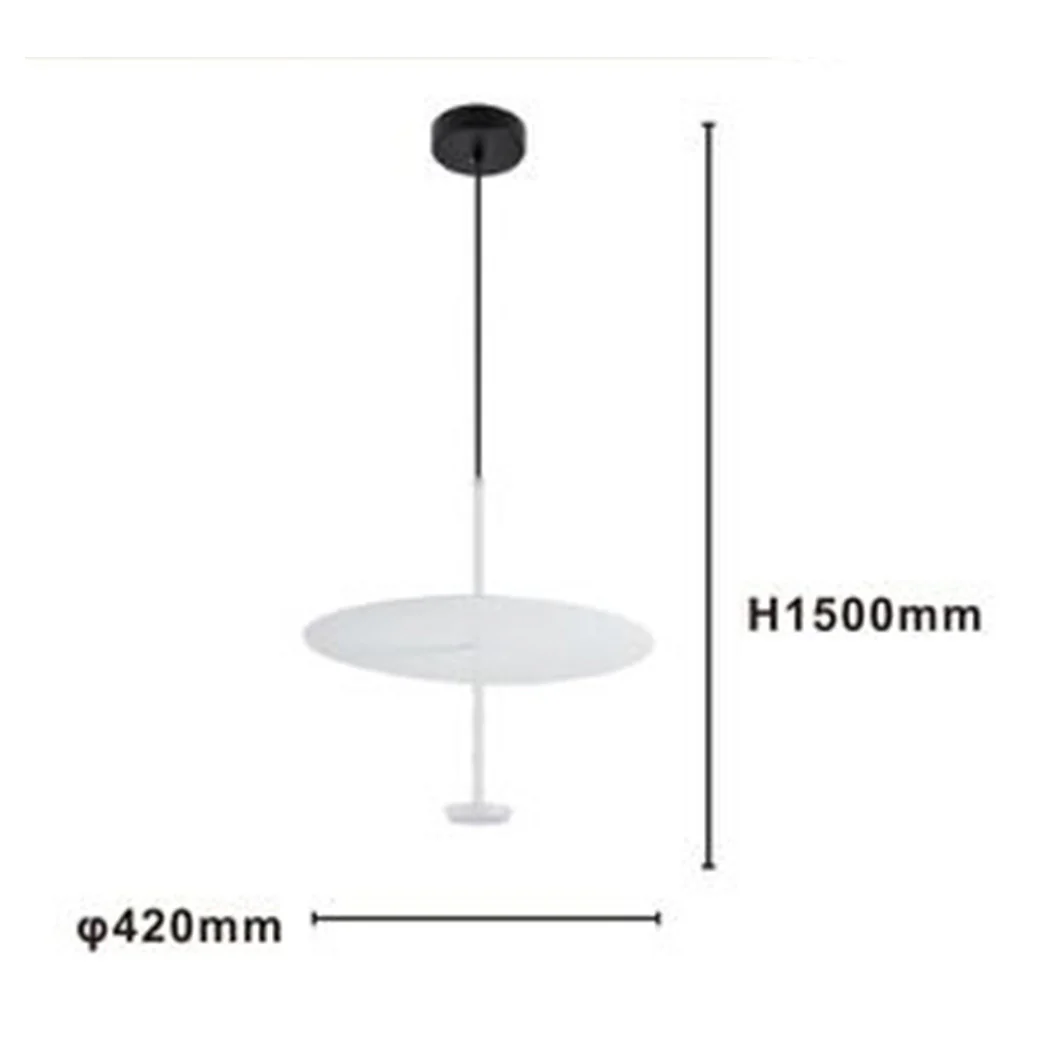 Lámpara de suspensión de luz 6500k LED 18W disco lampana blanca redonda blanca 33160