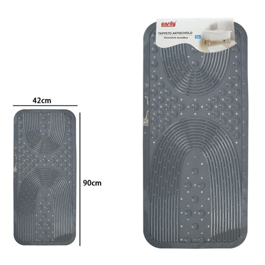 Alfombra antideslizante para ducha de baño GRIS 42x90 cm rectangular 87555