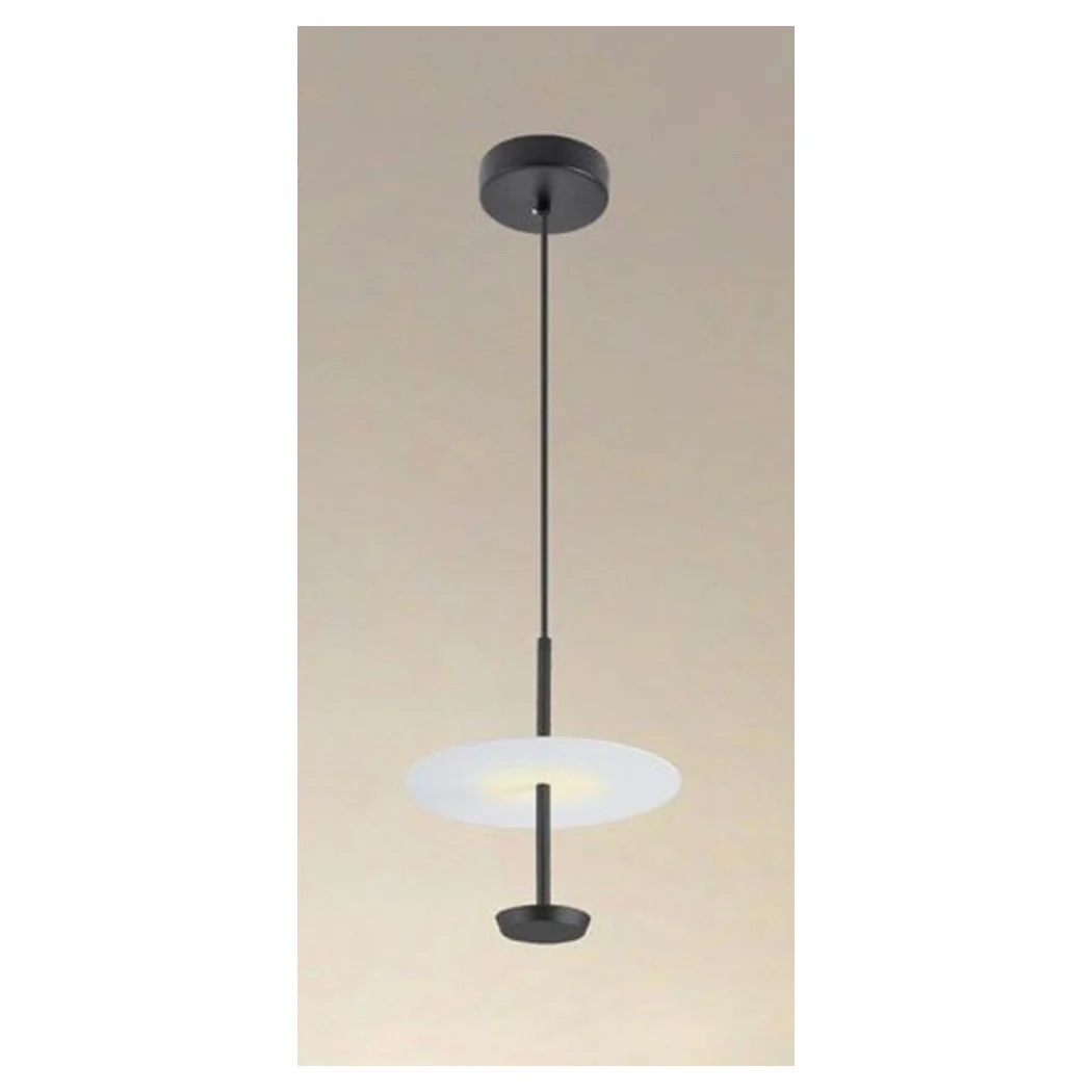 Luz colgante araña 4000k LED 12W disco lampana plana redondo negro 33115