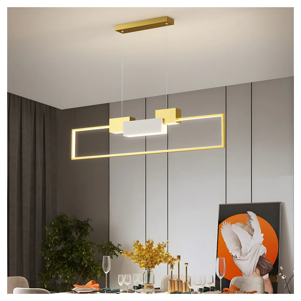 Lámpara de suspensión LED Rectangular 36W con control remoto Moderno Gold 71592