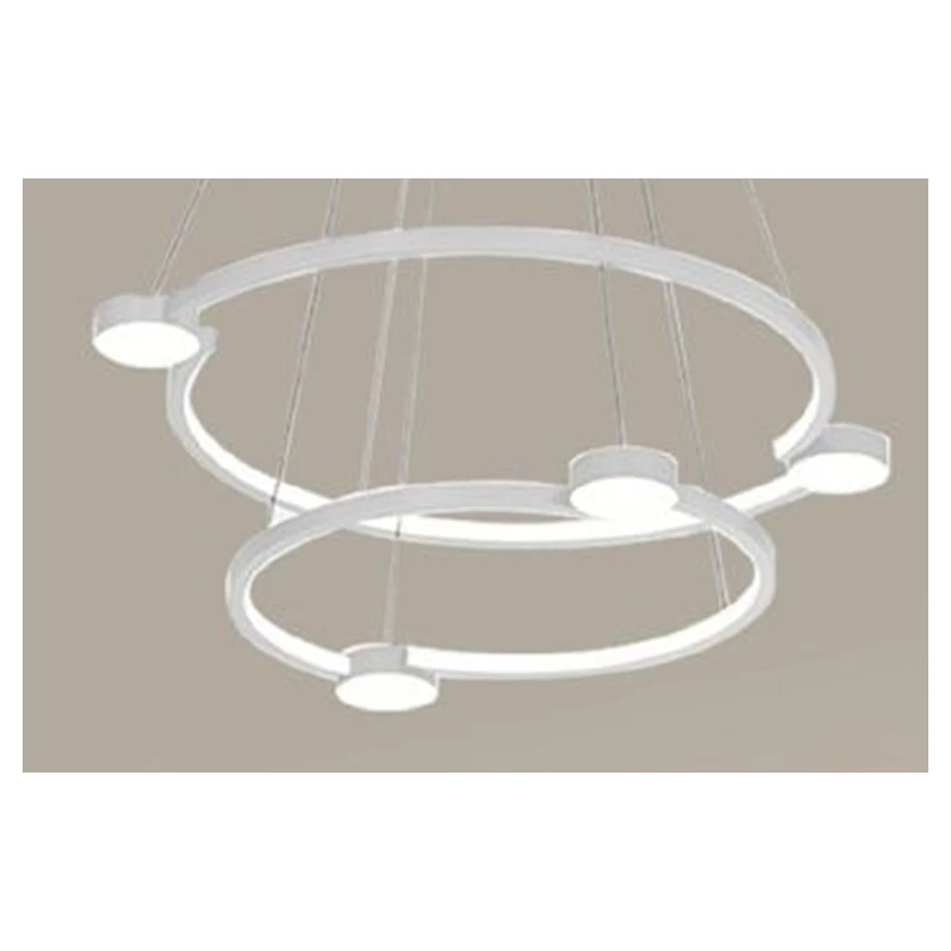 LED 60W 2 CERCHI CON TELECOMANDO DESIGN MODERN BIANCO 71101