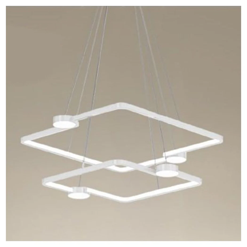 LED 60W 2 QUADRATI CON TELECOMANDO DESIGN MODERN BIANCO 71194