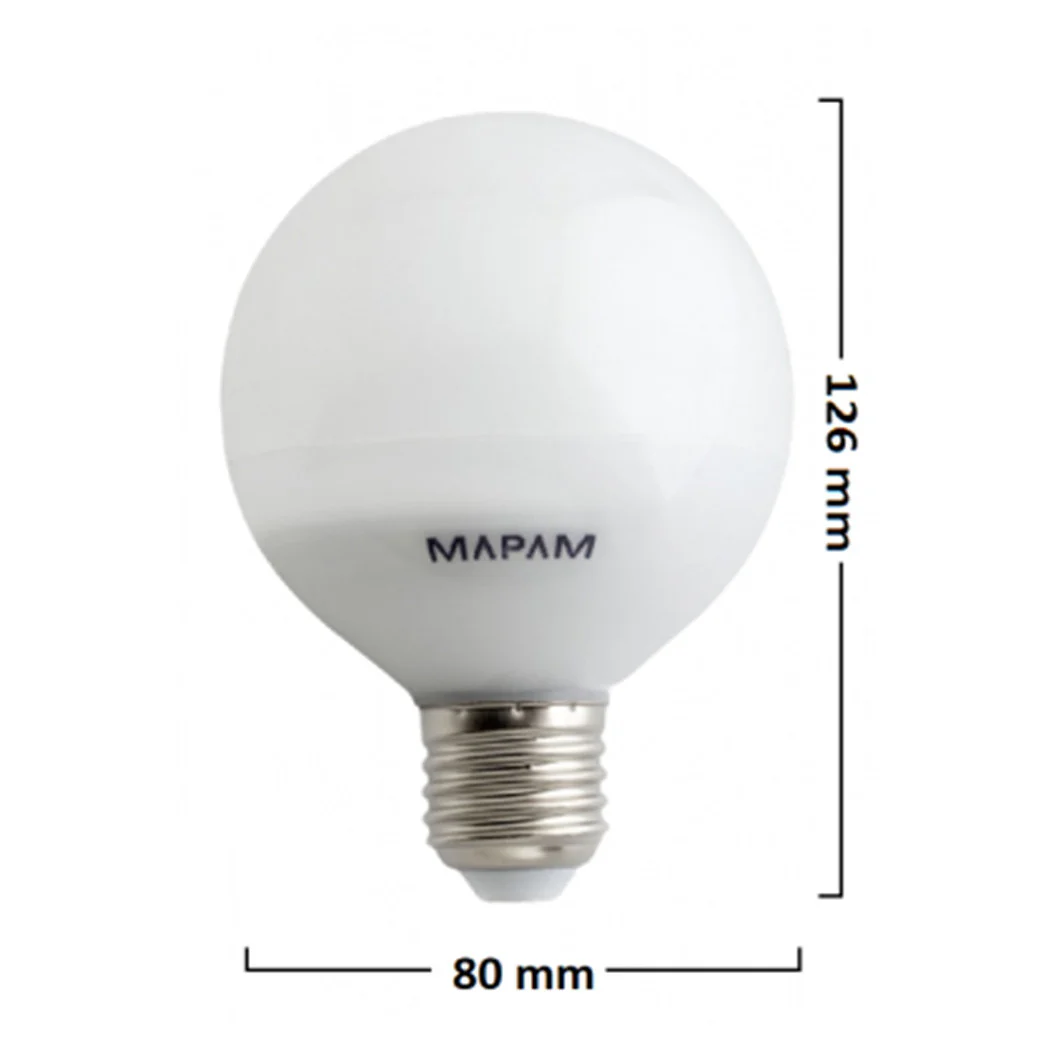 LAMPADINA LED E27 GLOBO G80 8W LUZ CALDA 3000K BULBO SFERA ALTA QUALITY 00159
