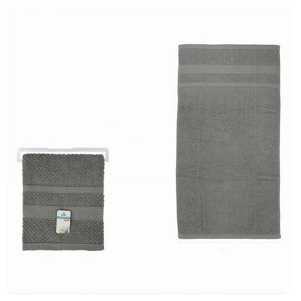 Toalla facial en algodón suave 48 x 90 cm 175gr gris 79500