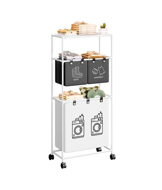 Ropa interior de la puerta de la cesta con manijas Bolsa de telas sucias Baño de la casa 35 x 45cm 10470