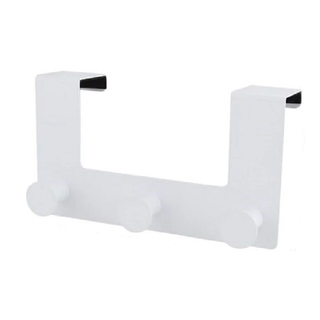 Rack de capa de puerta con 3 ganchos. 19.5X11.5 CM Ropa de toallas blancas 87780