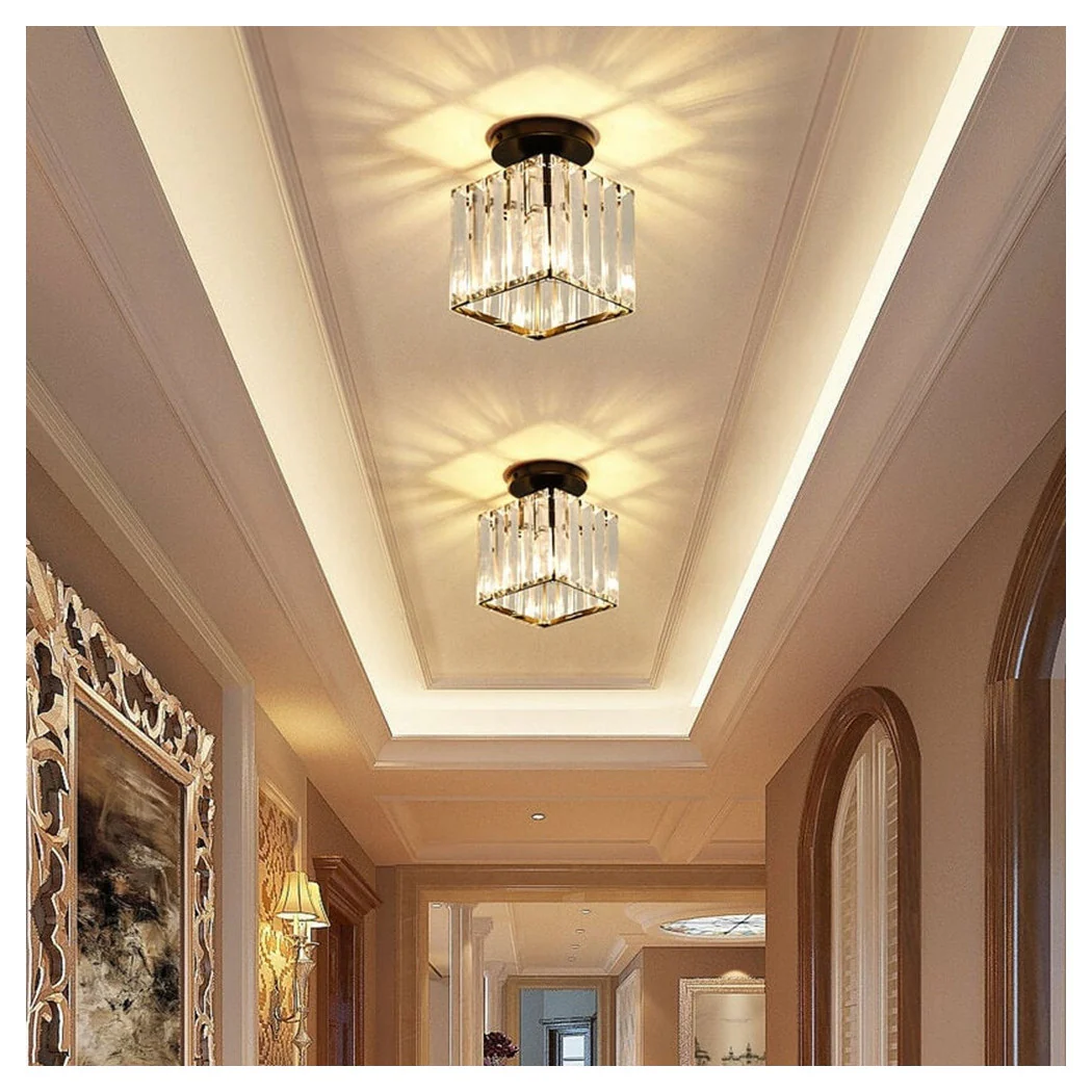 Techo Techo Cubo Cube Cubo Negro E27 Ataque en Crystal Elegant Design