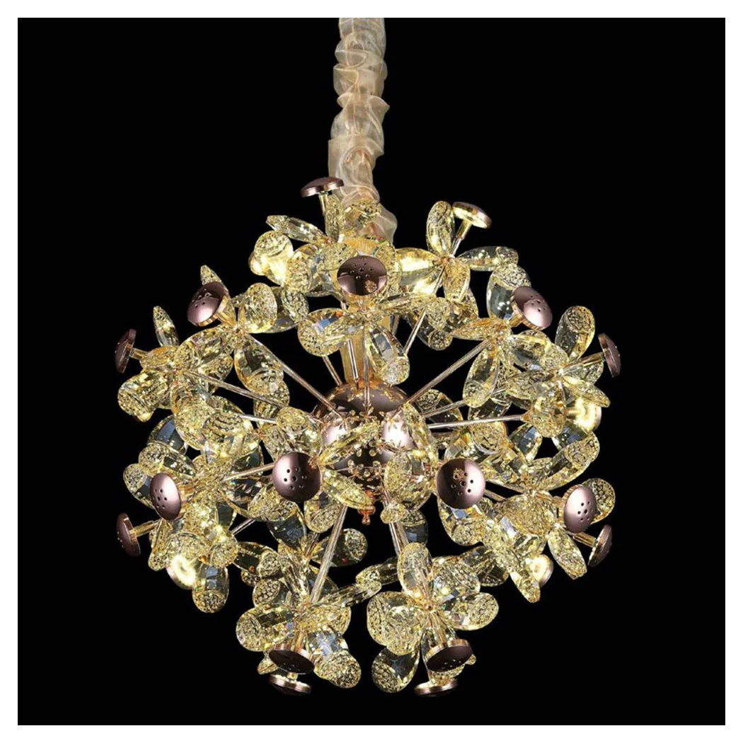 Araña circular creativa con lámpara de iluminación de cristal pétalo 92075