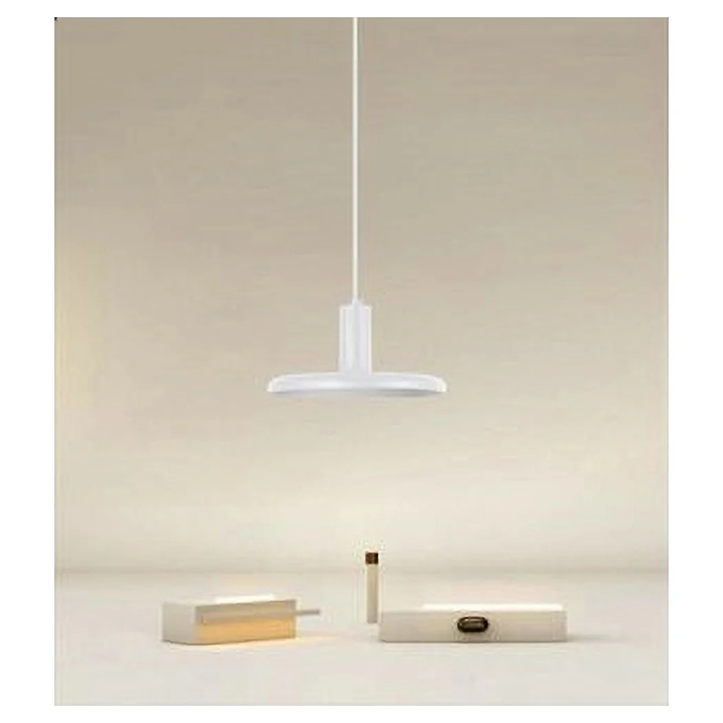 Lámpara colgante de diseño moderno con pantalla de hierro blanco E27 IP20 33740