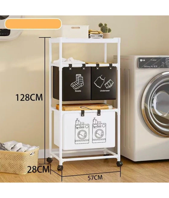 Ropa interior de la puerta de la cesta con manijas Bolsa de telas sucias Baño de la casa 35 x 45cm 10470