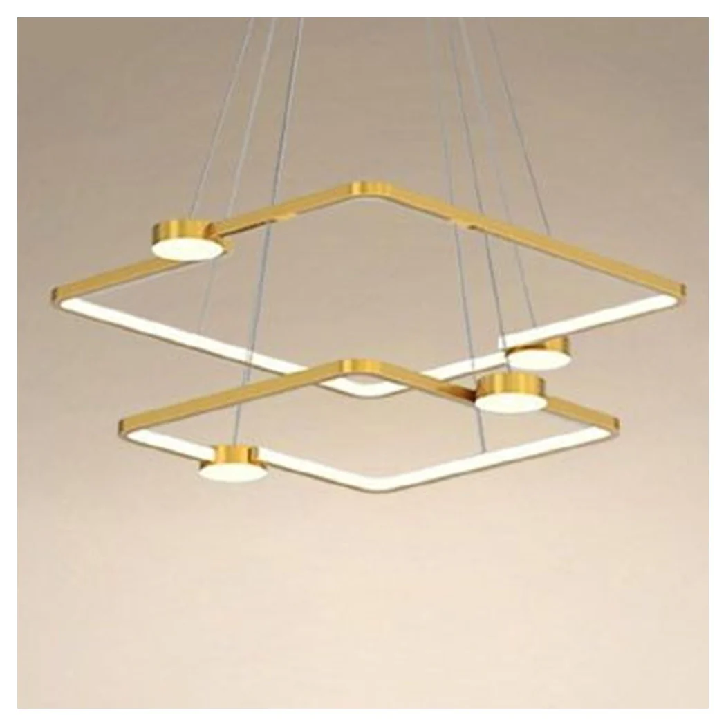 LED 60W 2 QUADRATI CON TELECOMANDO DESIGN MODERN ORO 71200