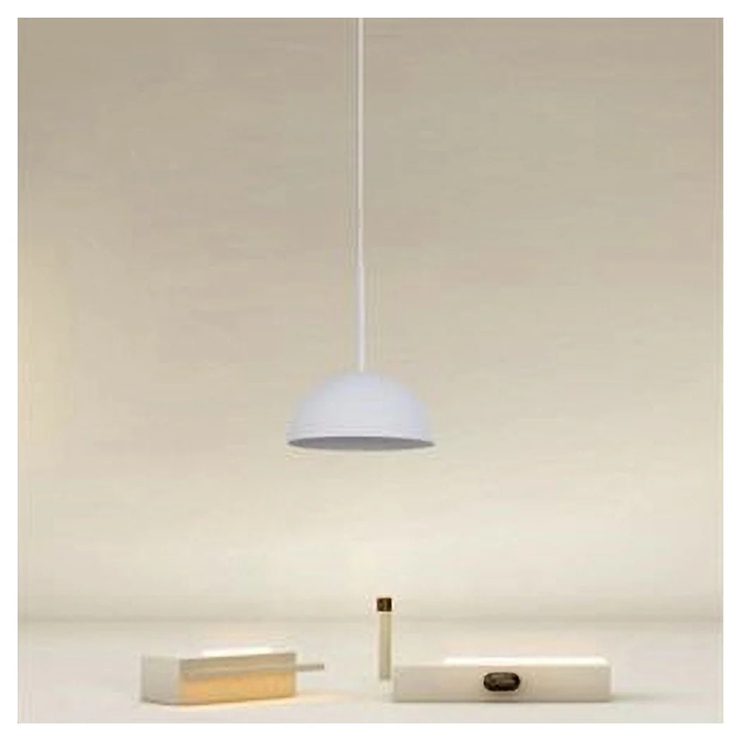 Araña de suspensión moderna con lámpara de cúpula de hierro blanco E27 33764