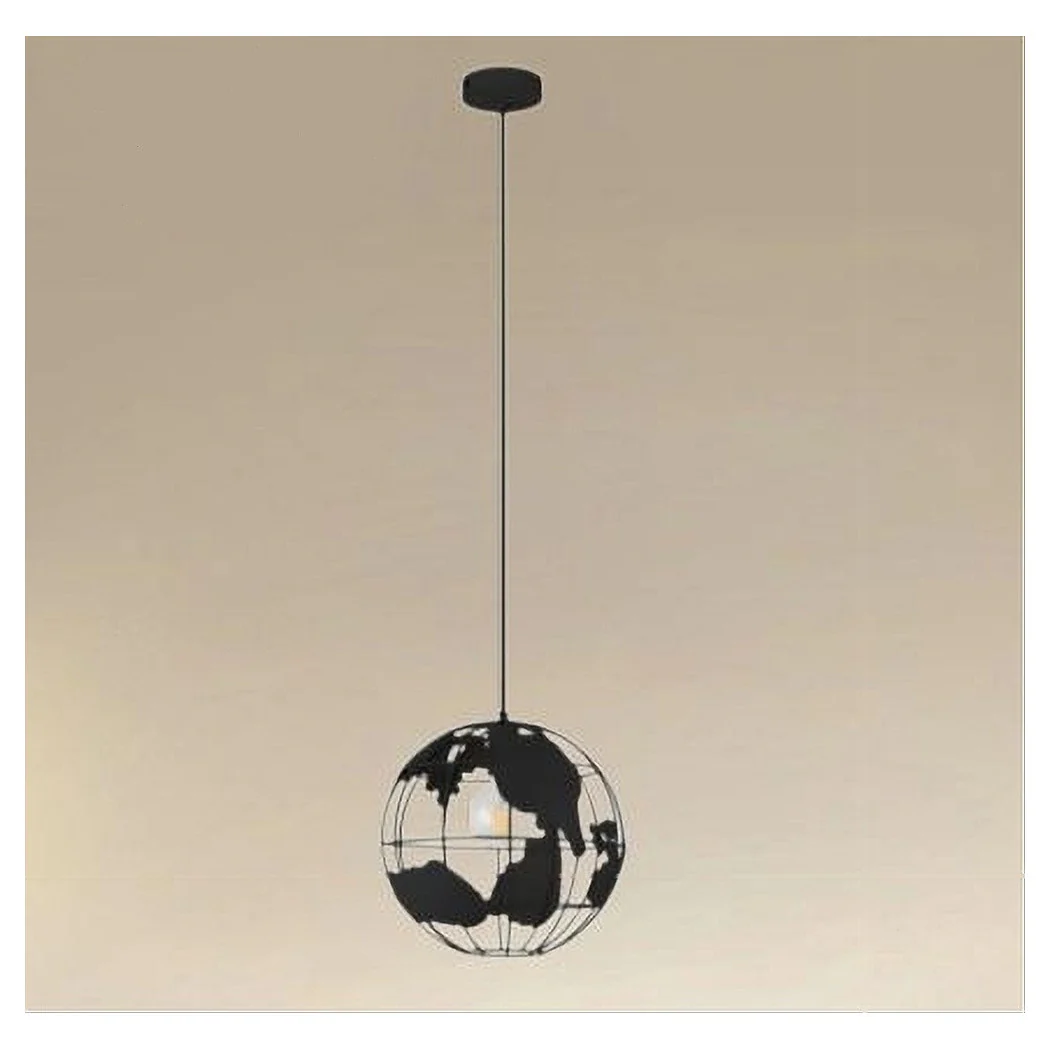 Máquina de araña de suspensión E27 en globo de esfera de metal negro suspendido 33948