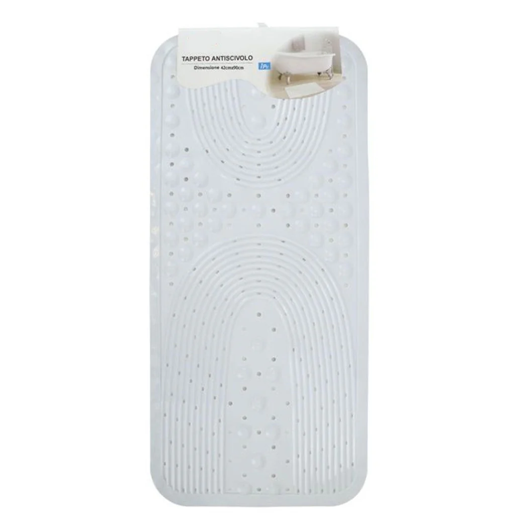 Alfombra antideslizante para bañera ducha blanca 42x90 cm rectangular 87553