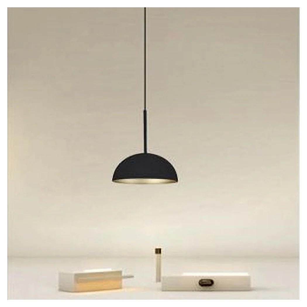 Araña de suspensión moderna con lámpara de cúpula de hierro negro E27 33771