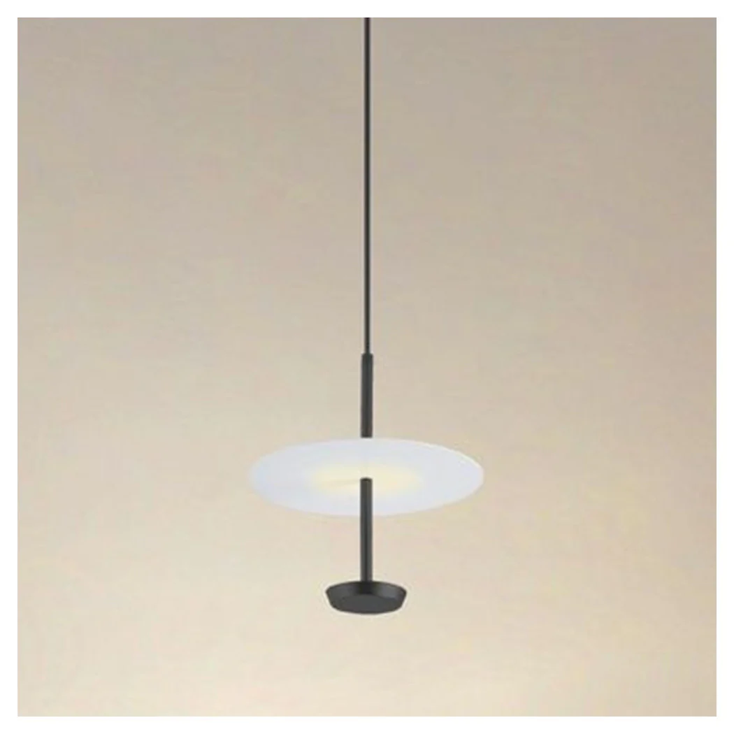 Luz colgante araña 4000k LED 12W disco lampana plana redondo negro 33115