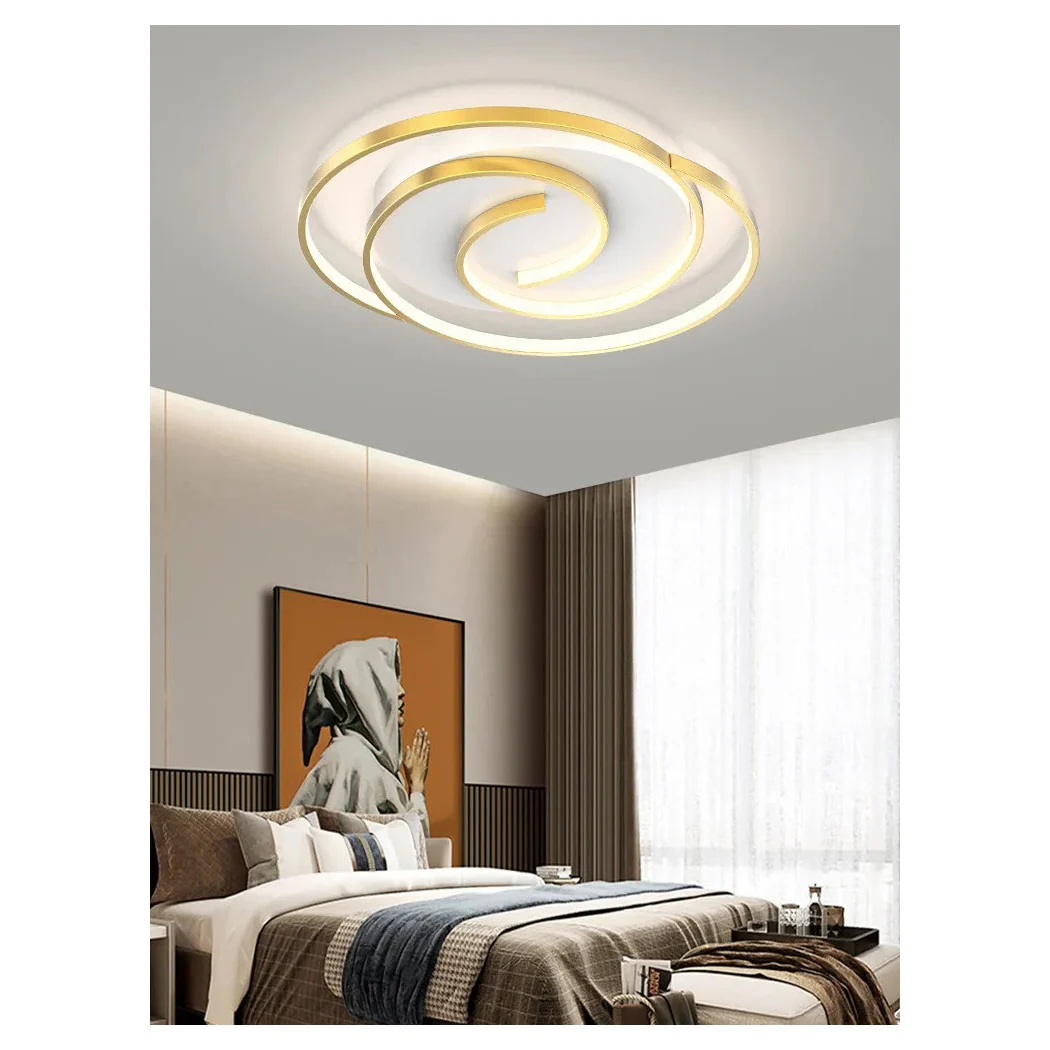 Luz de techo LED 45W Círculo Espiral Vortex Oro Araña Luz de techo 4000K 70630