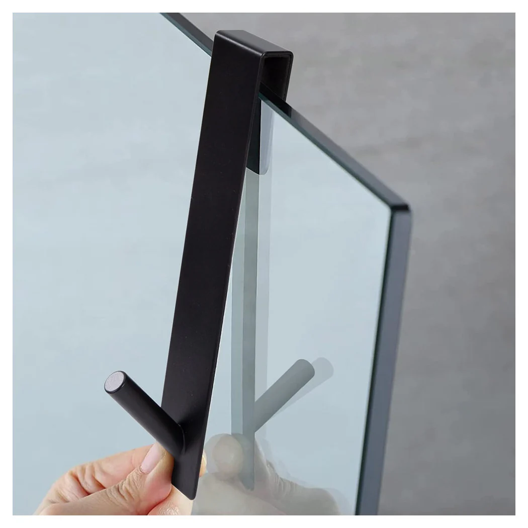 Hook for shower box hang towel bathrobe bathroom 4 x 18 cm black 87770