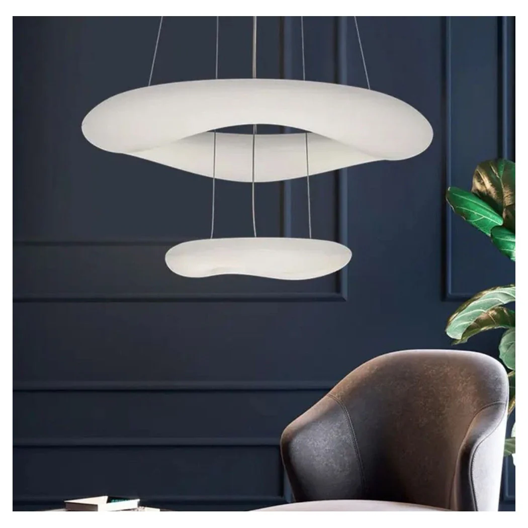 Moderna suspensión araña en forma de anillo de lámpara flotante de doble nube