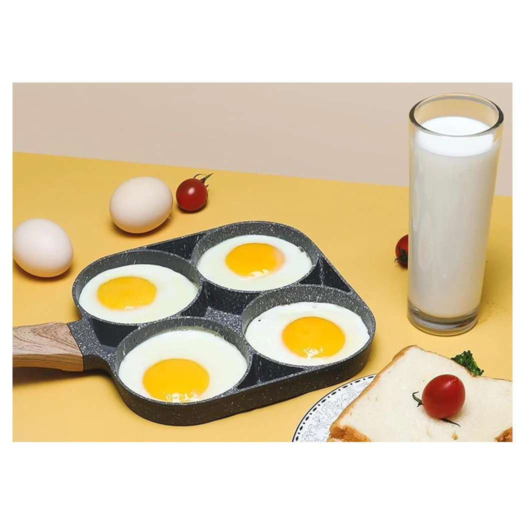 4-hole front pan for eggs Pancake wooden handle Kitchen accessories 624386