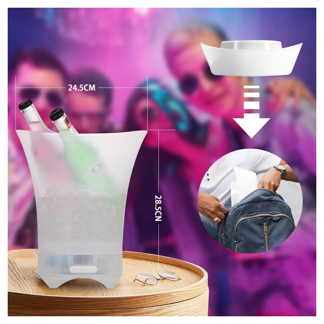 Cubo de hielo de 5LT LED 6 colores para enfriar fiestas a prueba de agua a prueba de agua