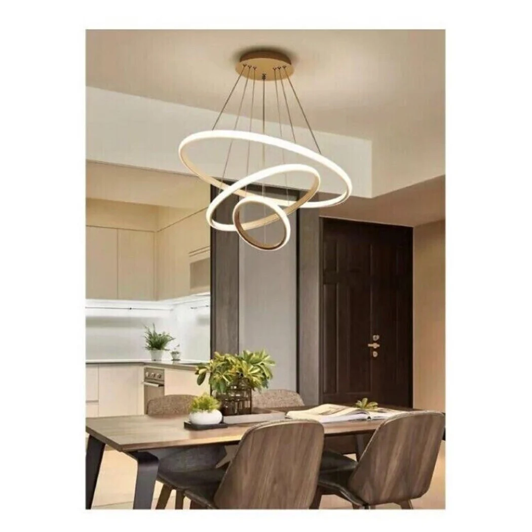 LÁMPARA DE SUSPENSIÓN LED 72W 3 ANILLOS REDONDOS LUZ BLANCA 4000K 50255