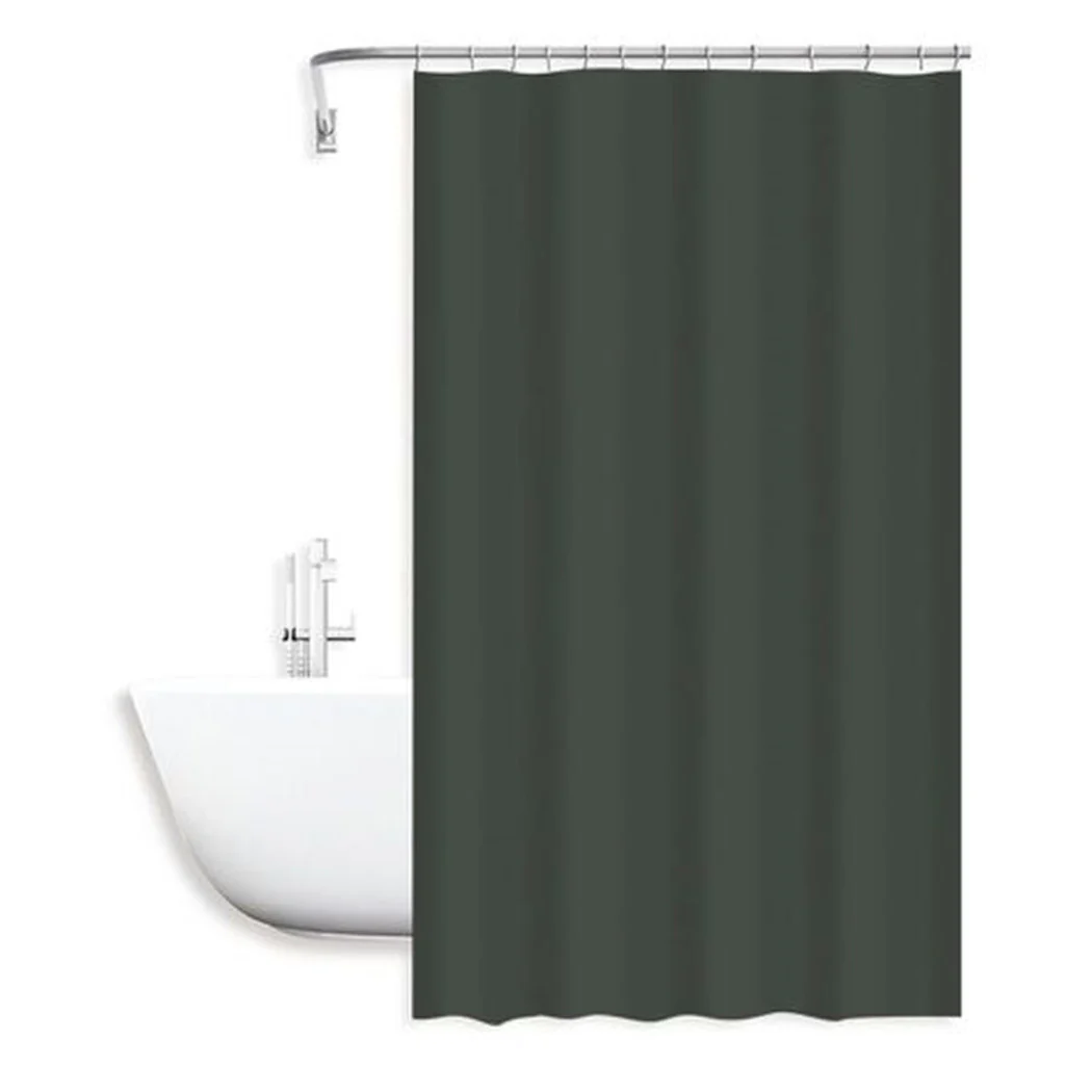 Cortina de ducha anti-soporte poliéster poliéster 180x200cm ganchos de baño gris 79861