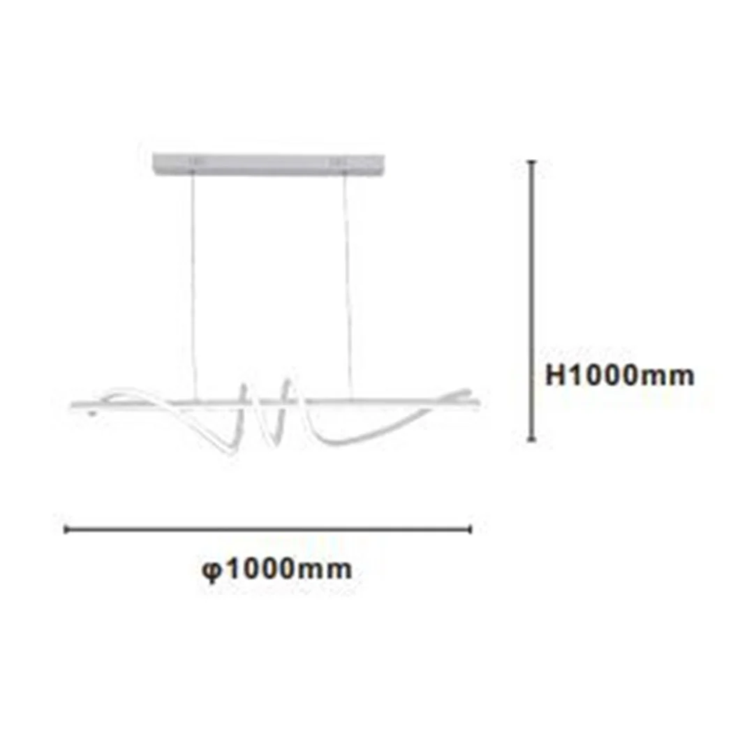 LED Lámpara suspendida 65W White Wavy Spiral Horizontal Vortex Light 3000K-6500K 01141