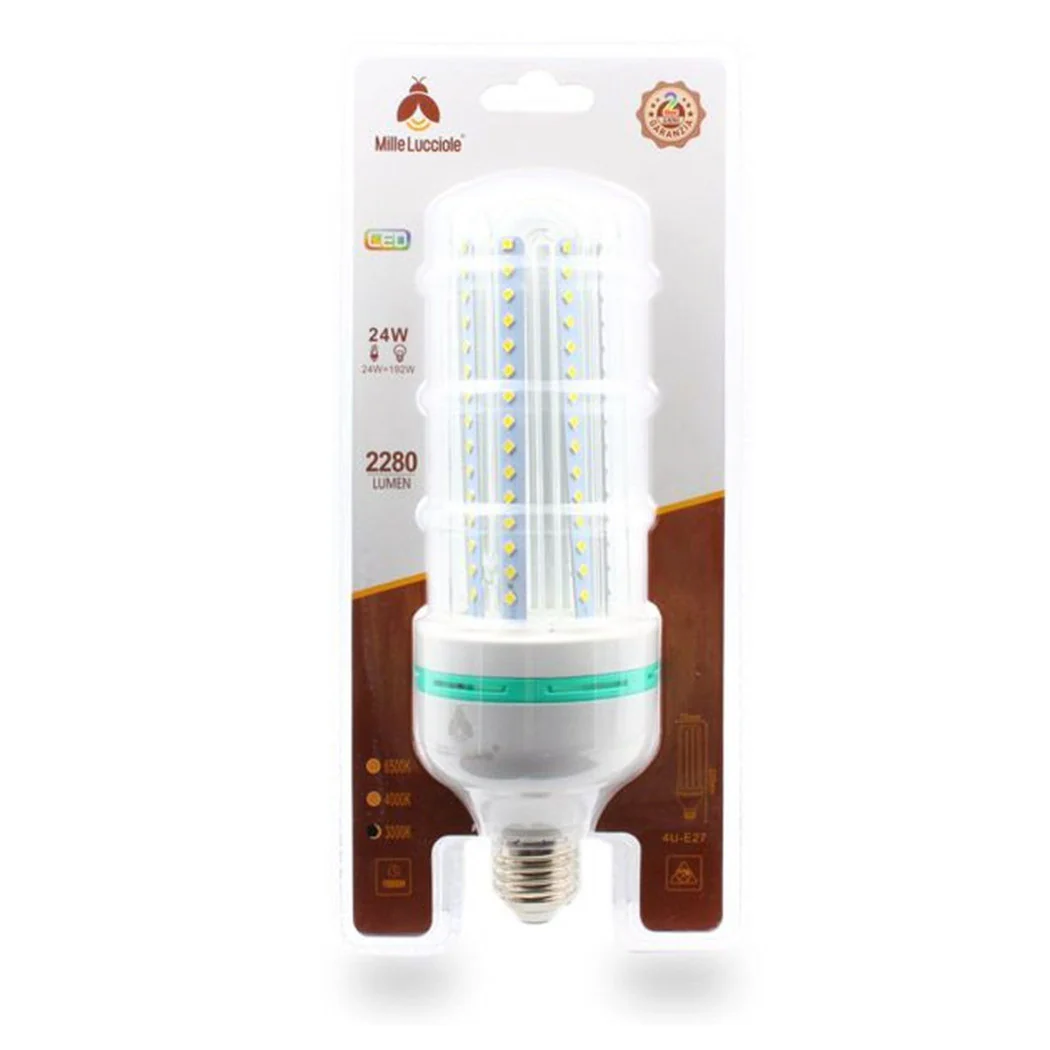 Bombilla LED E27 24W 4U 2280LM TUBO LINEAR TUBULAR LUZ FRÍA CALIENTE NATURAL