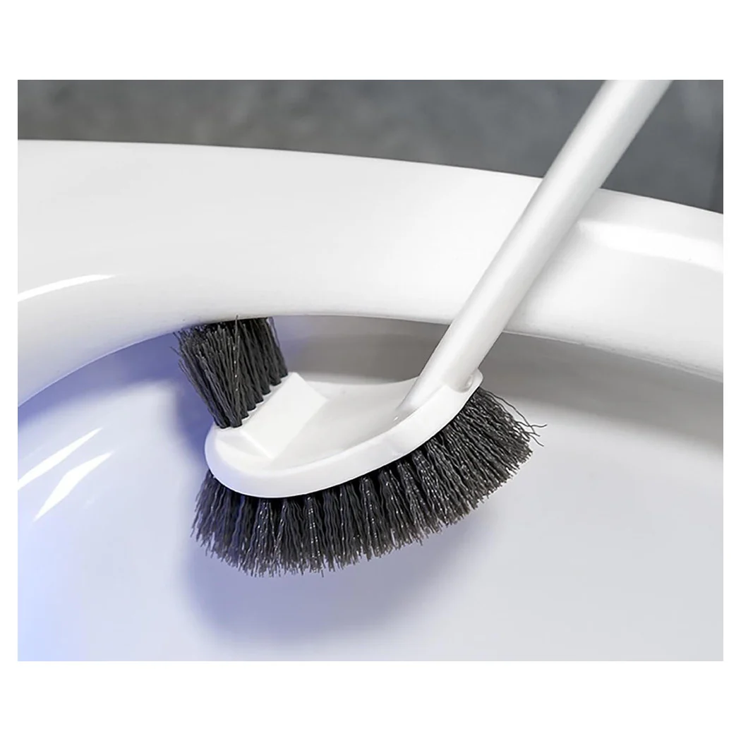 Cepillo de inodoro de doble cama Cepillo de baño Herramienta de limpieza de baño con mango largo 48 cm 87618