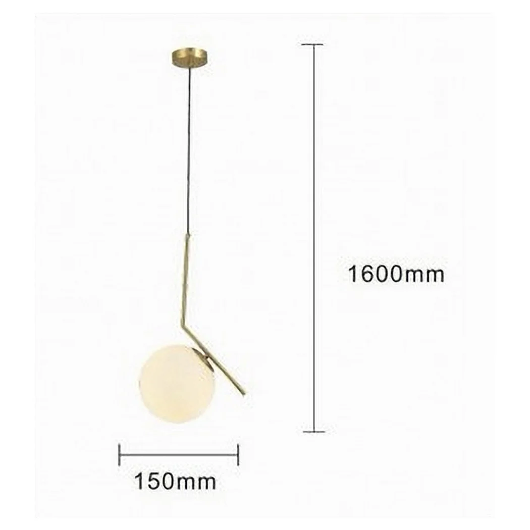 Chandelier de suspensión E27 Oro con Esfera de vidrio moderna Minimal 32828
