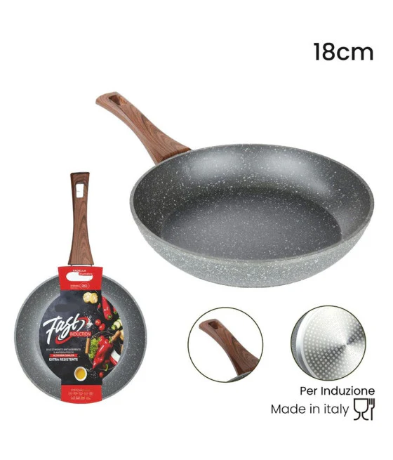 Pan de recubrimiento anti-resistente a los arañazos para la manija de madera de inducción de Ø 18 a 26 cm