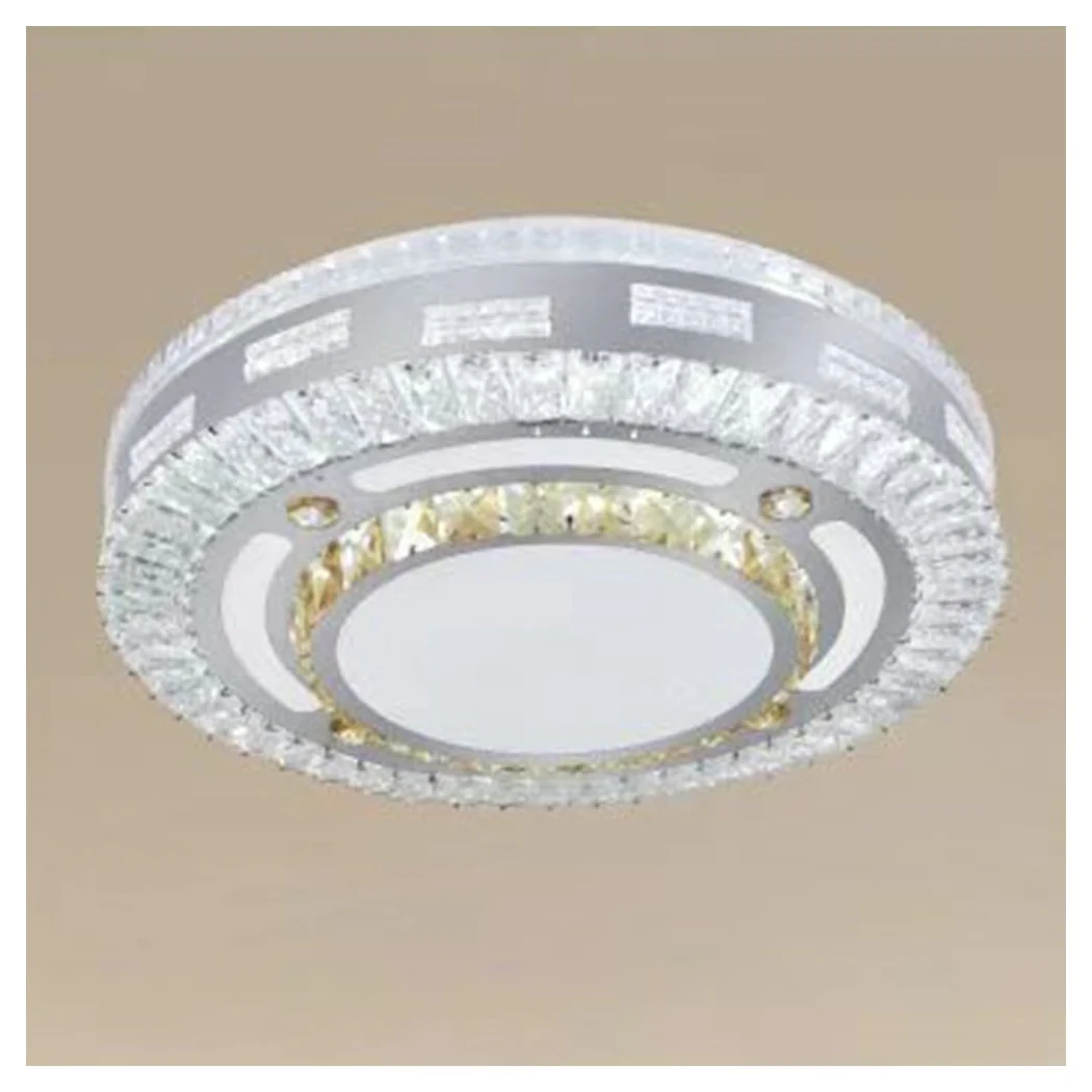 PLAFONIERA SOFFITTO 65W Ø50CM LED DESIGN TONDO STRATI CON CRISTALLALLALLALLALL LUCE FREDDA 17814