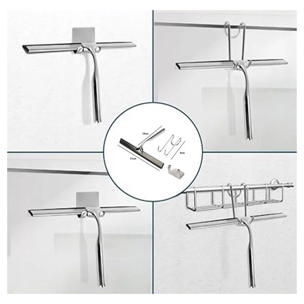 Set de limpiaparabrisas con ducha con caja de la pared de la colgadilla de doble colgador cromo 87834