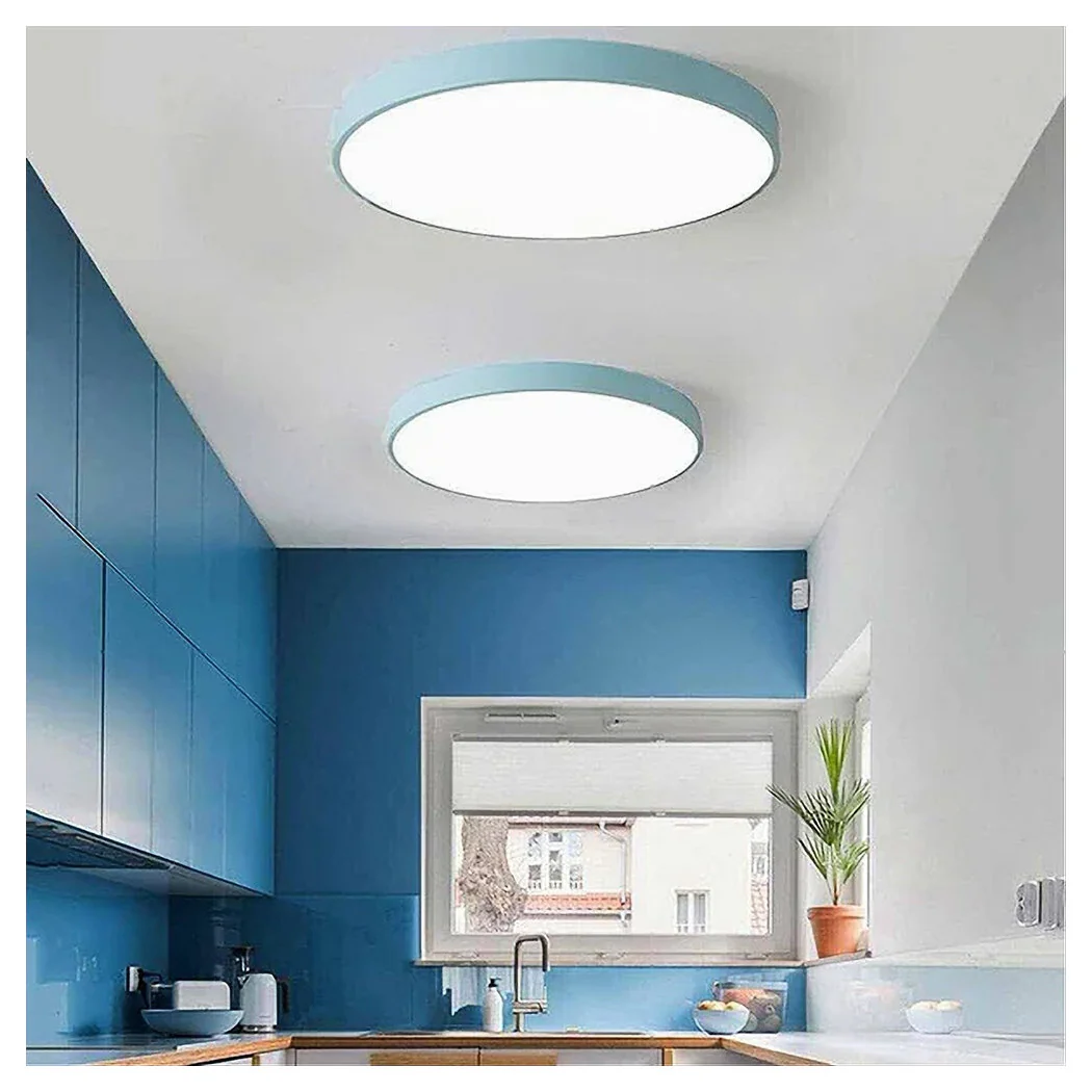 Luz de techo LED 70W Lámpara redonda Techo Azul / Celeste Chandelier Luz fría 02638