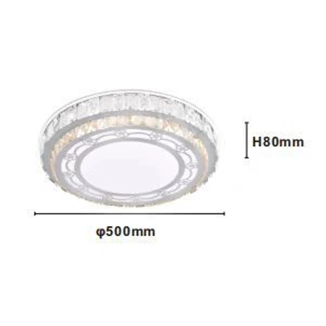 PLAFONIERA SOFFITTO 60W Ø50CM LED TONDO STRATI CON CRISTALLAL LUCE FREDDA 13675