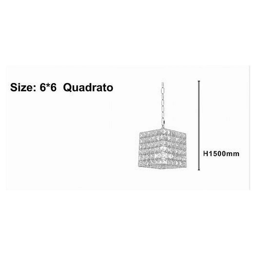Lámpara de araña de cubo suspendidas con cristales Lámpara de luz E27 SQUILLA PLATA 32323