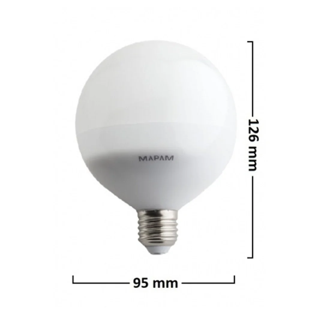 Bombilla LED E27 Globe G95 12W Luz natural grande 4500k Consumo de bajo consumo 00371