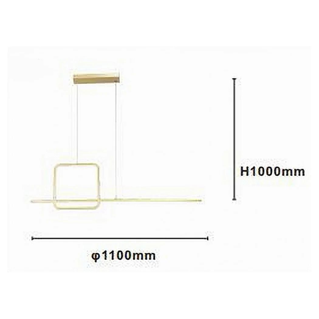 48W Suspension Chandelier Diseño cuadrado línea de oro IP20 COCINA LIGHT 4000K 33535