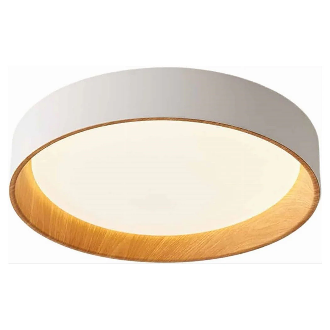 Luz de techo de techo LED 68W blanco redondo con madera clara 4000k 32798