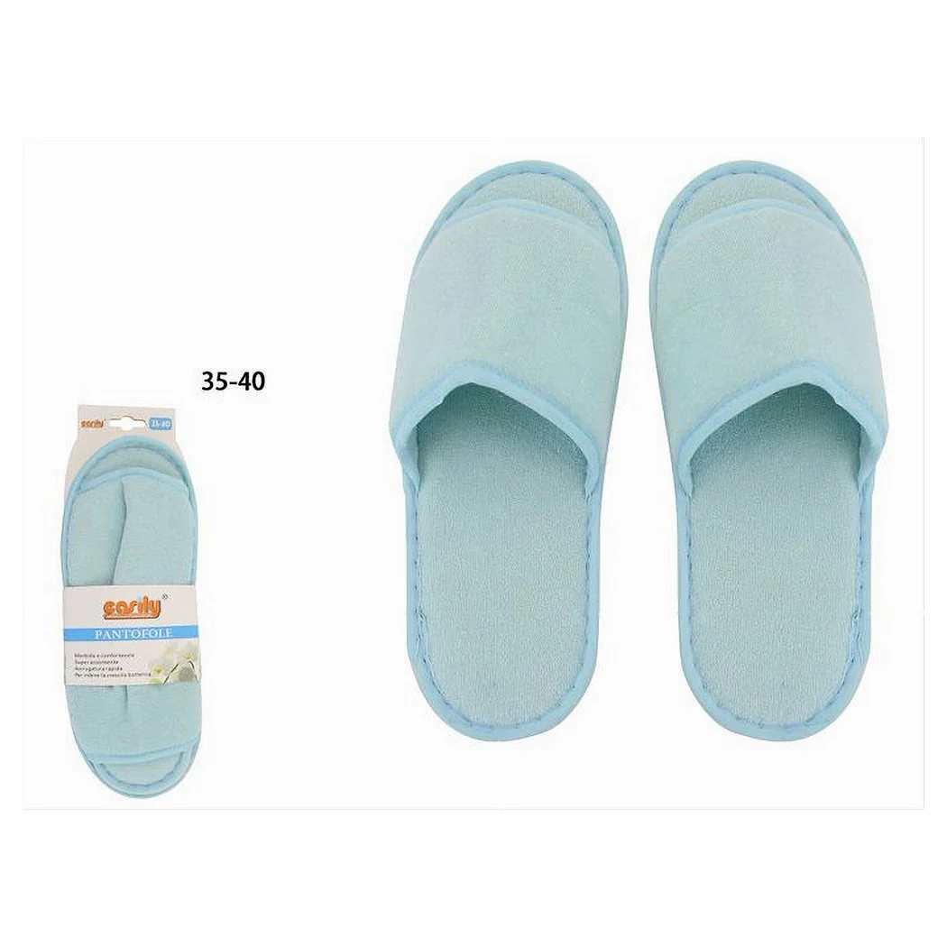 Zapatillas de par de baño Tela azul del baño 35-40 Habitación de hotel 79676